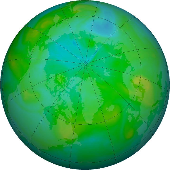 Arctic ozone map for 31 July 2007